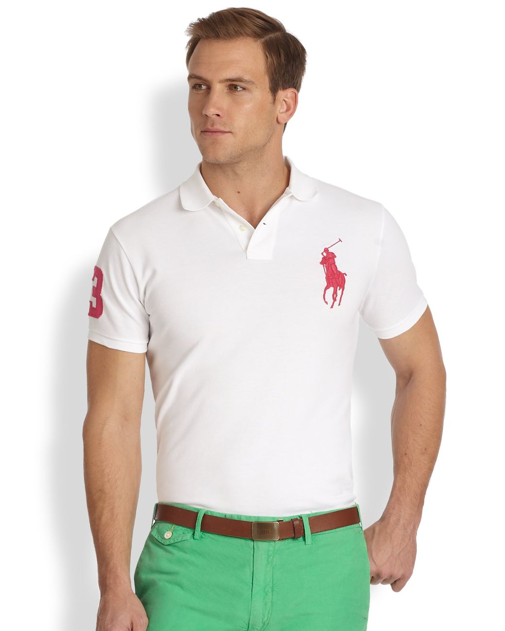 Polo Ralph Lauren Customfit Big Pony Cotton Mesh Polo in White for Men |  Lyst