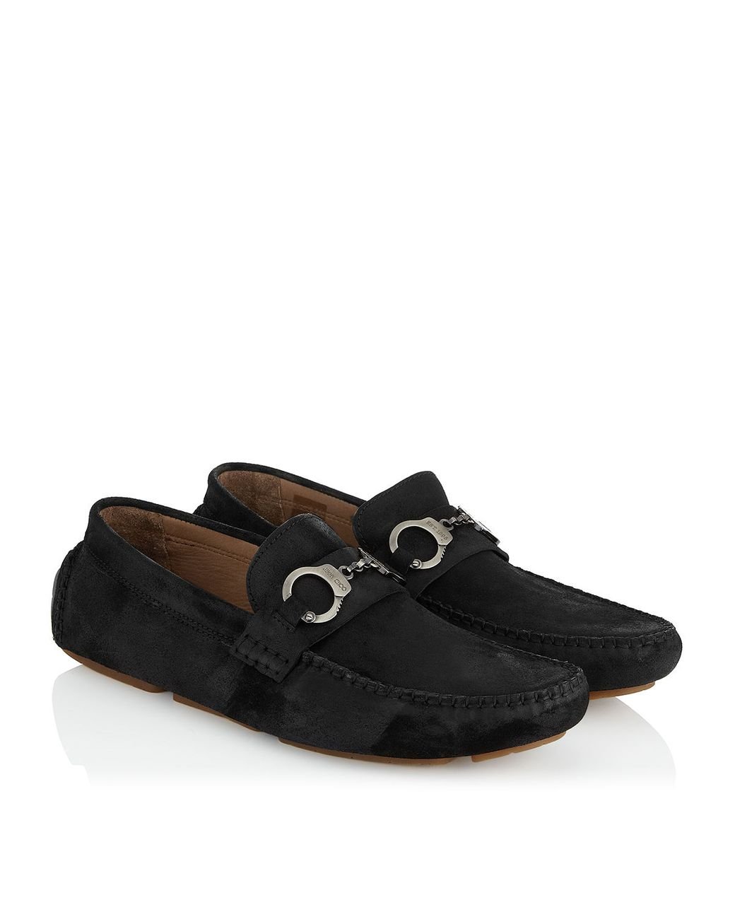 Jimmy Choo Handcuff Leather Loafers in Black for Men Lyst