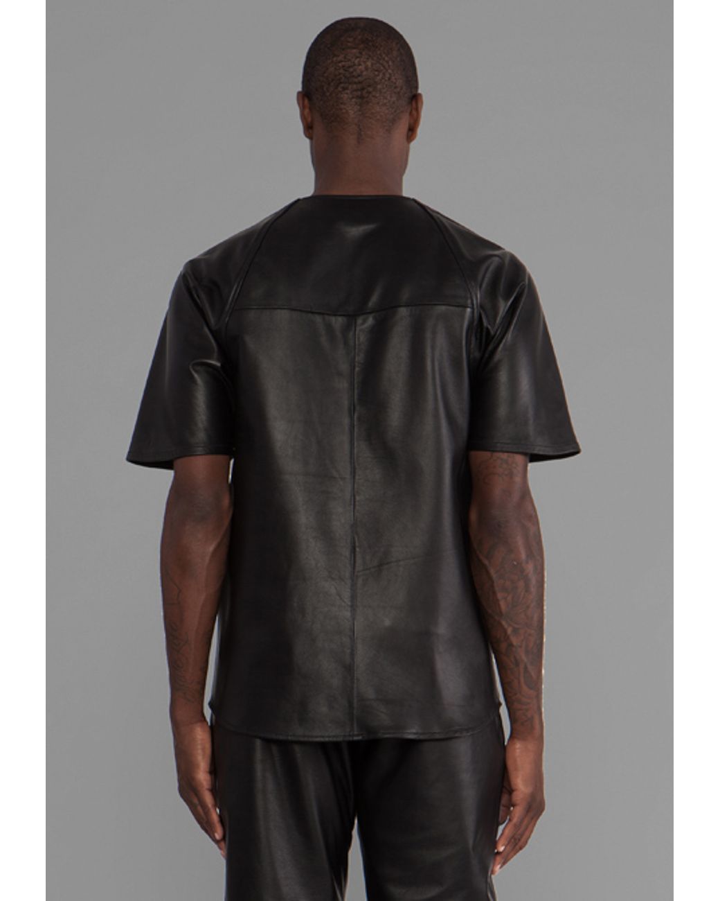 Laer Leather Baseball Jersey in Black for Men Lyst