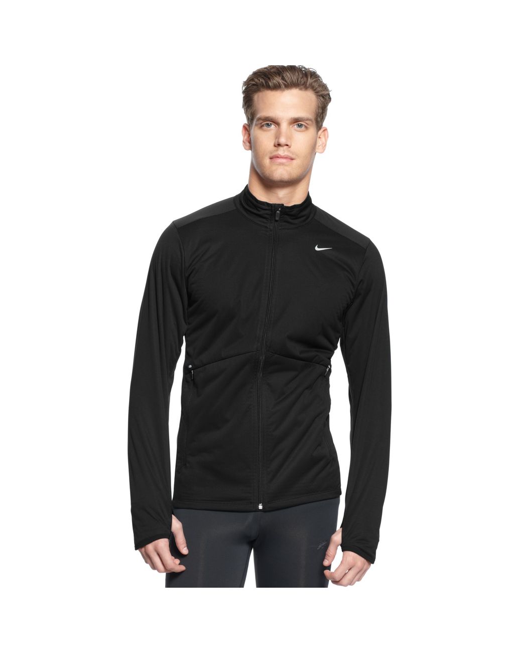 Nike Element Shield Drifit Fullzip Running Jacket in Black for Men | Lyst