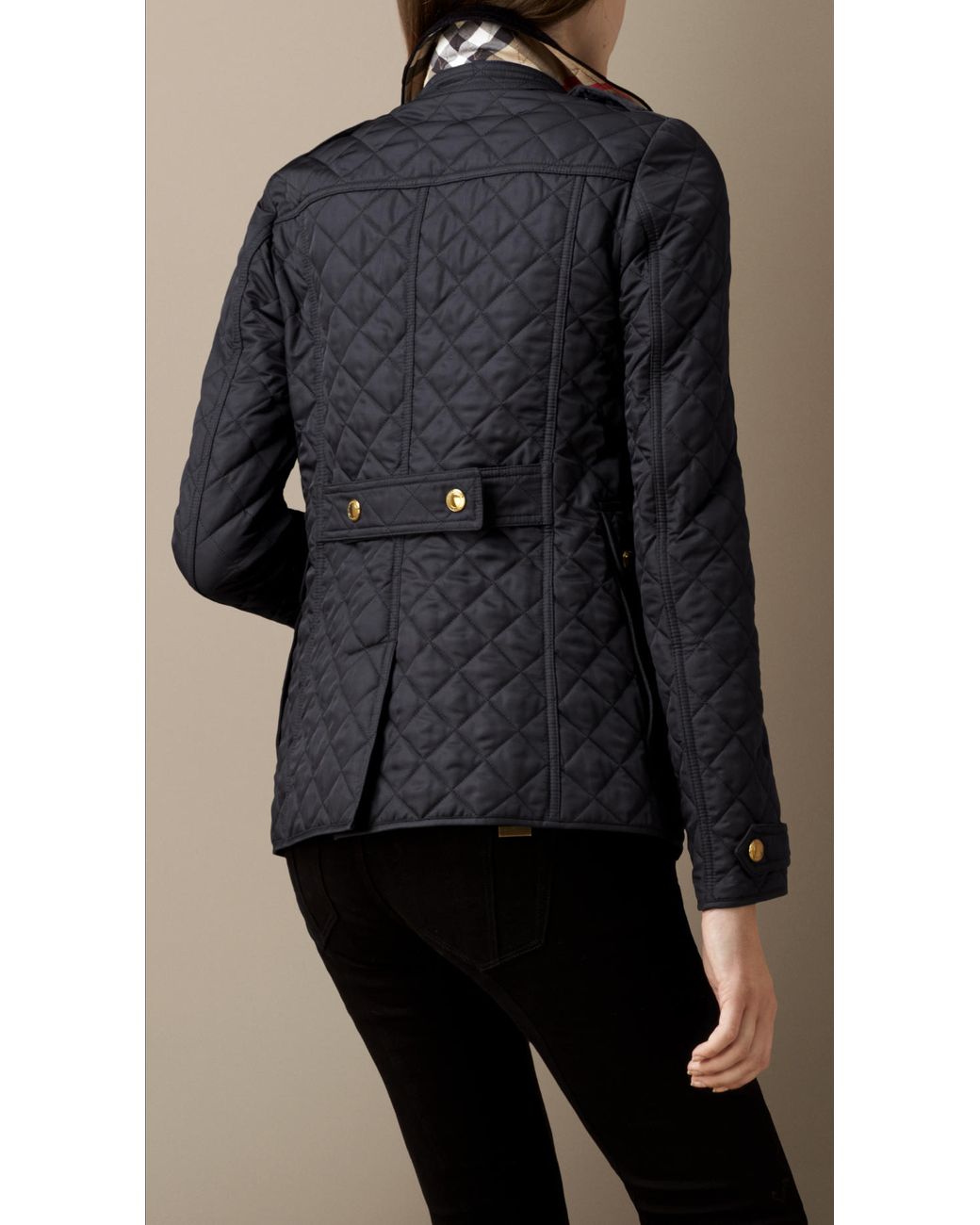 Black Womens Jackets Burberry Jackets Burberry Quilted Jacket in Blue 