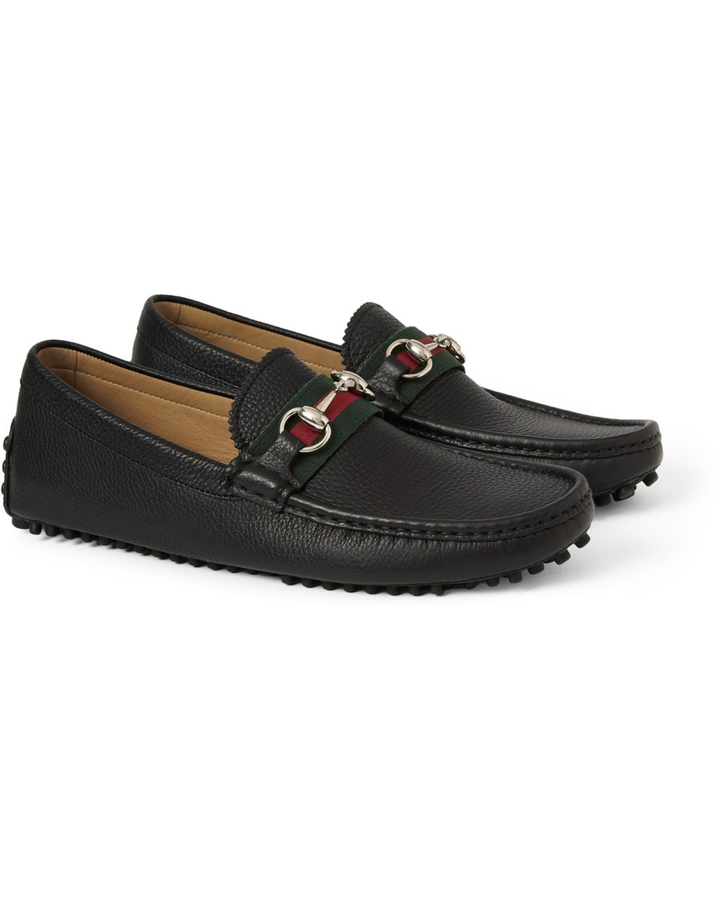 Gucci Horsebit Fullgrain Leather Driving Shoes in Black for Men Lyst