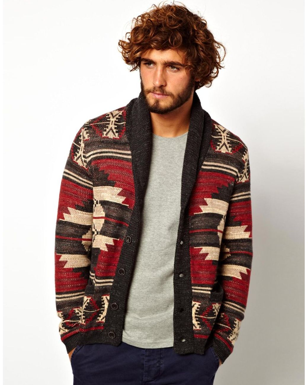 Ralph Lauren Denim Supply Ralph Lauren Shawl Cardigan with Pattern for Men  | Lyst