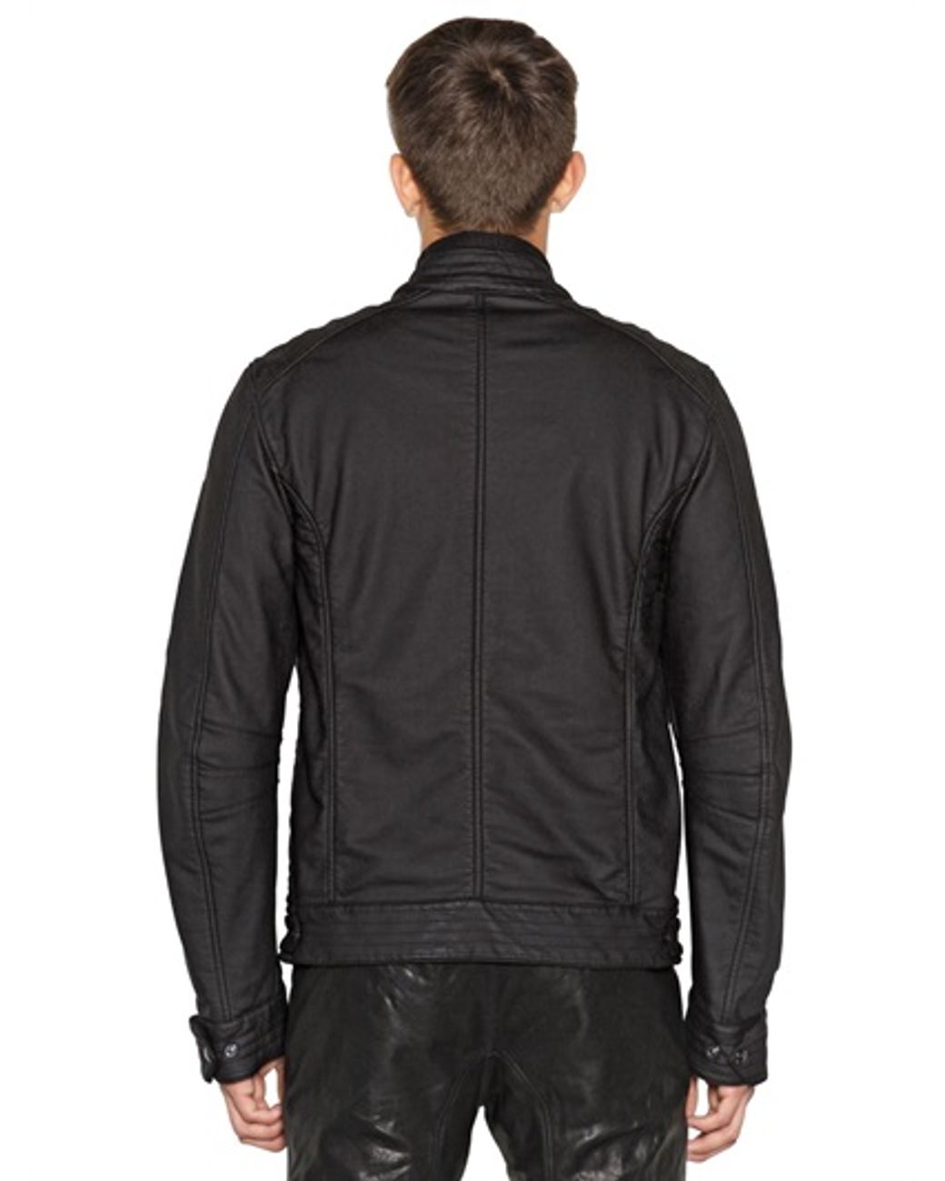 Belstaff H Racer Zip Rubberized Jersey Jacket in Black for Men | Lyst