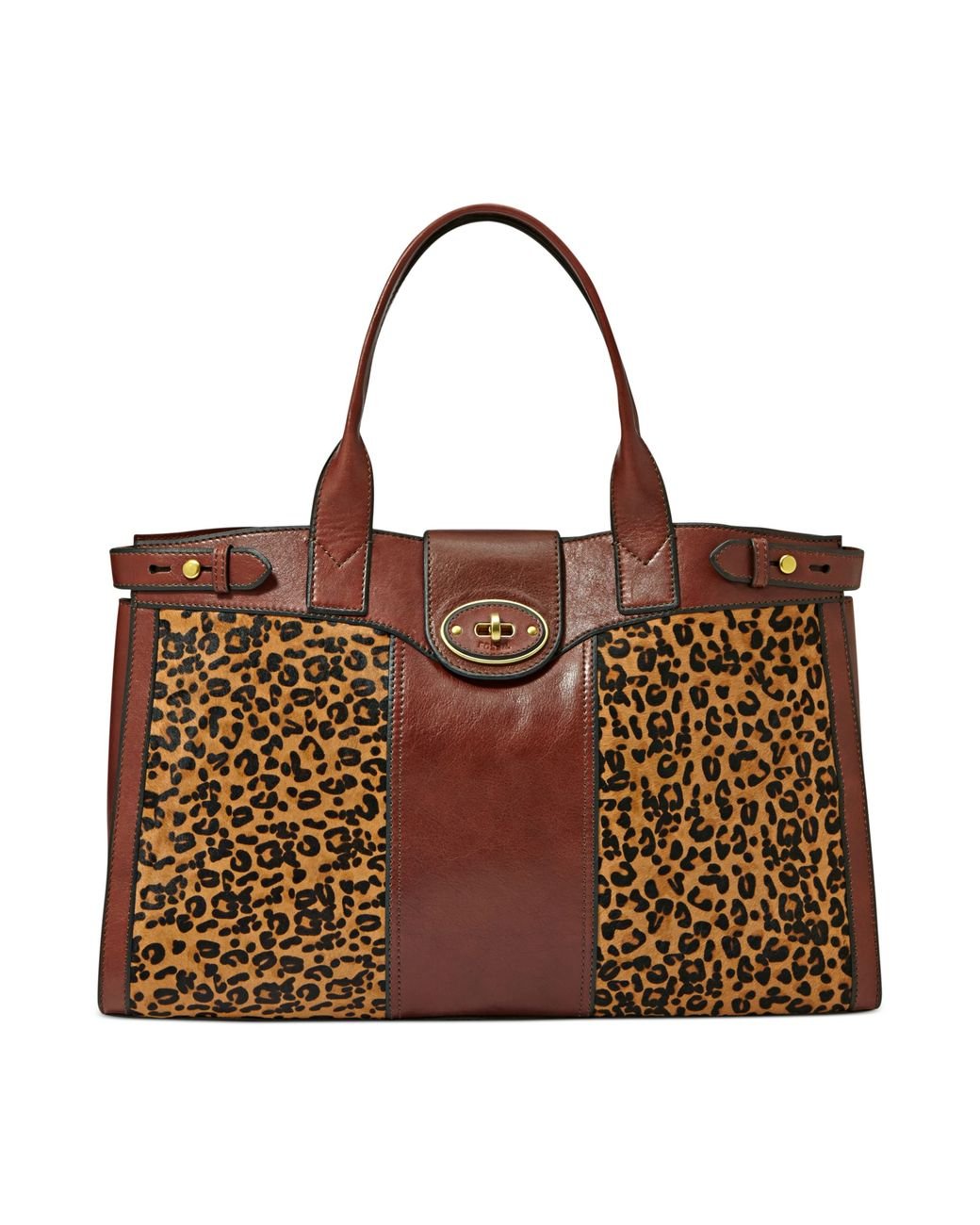 Fossil Animal Print Leather and Calf Hair Tote Lyst