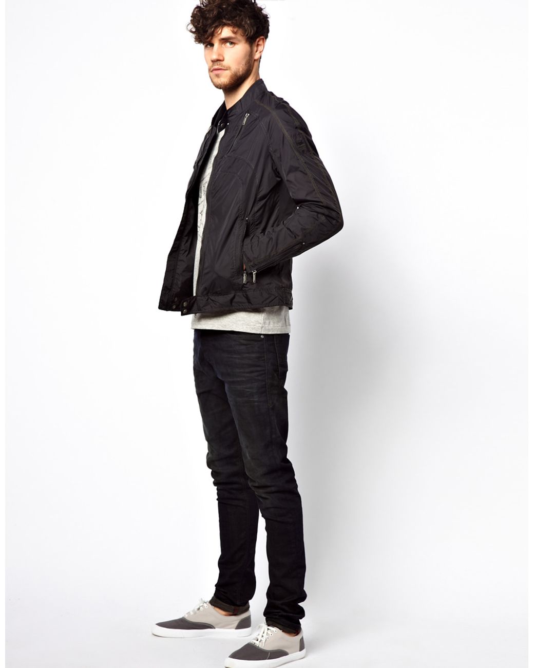 DIESEL Jacket Jurlo Biker in Black for 