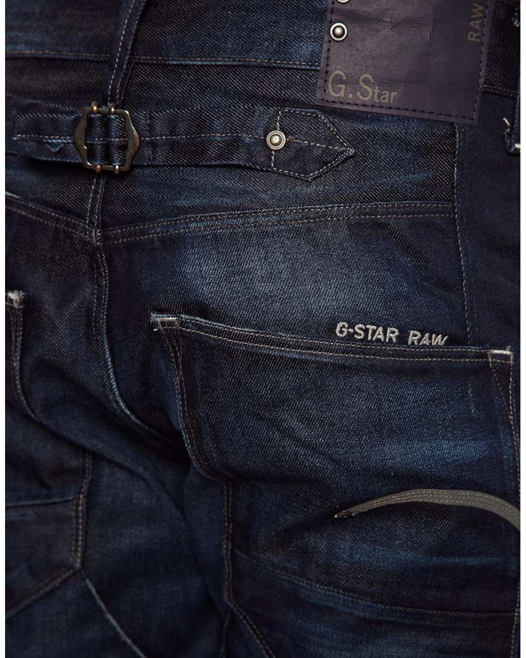 G-Star RAW G Star Jeans Blades Tapered Cinch Back Dark Aged in Blue for Men  | Lyst