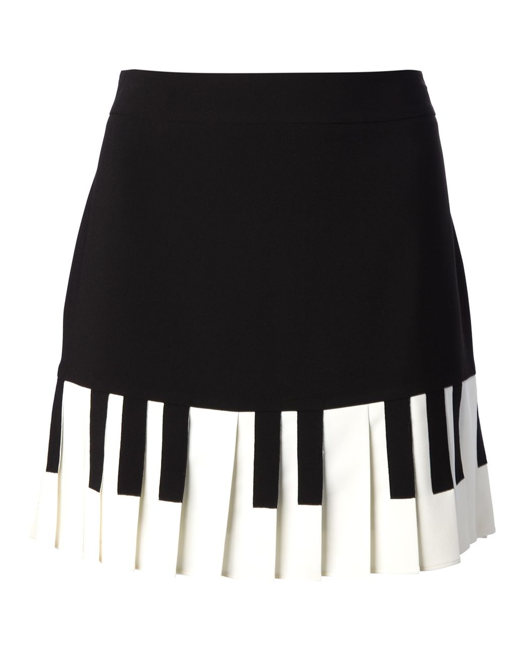 Boutique Moschino Pleated Piano Key Skirt in Black | Lyst
