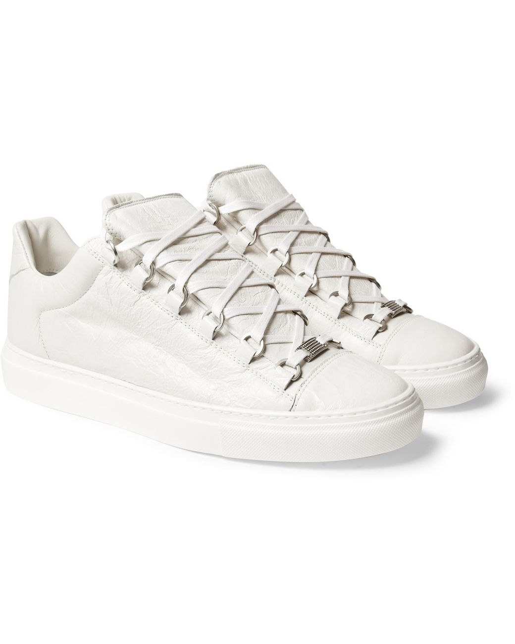 Tips Ledsager Framework Balenciaga Arena Creased Leather Low Top Sneakers in White for Men | Lyst