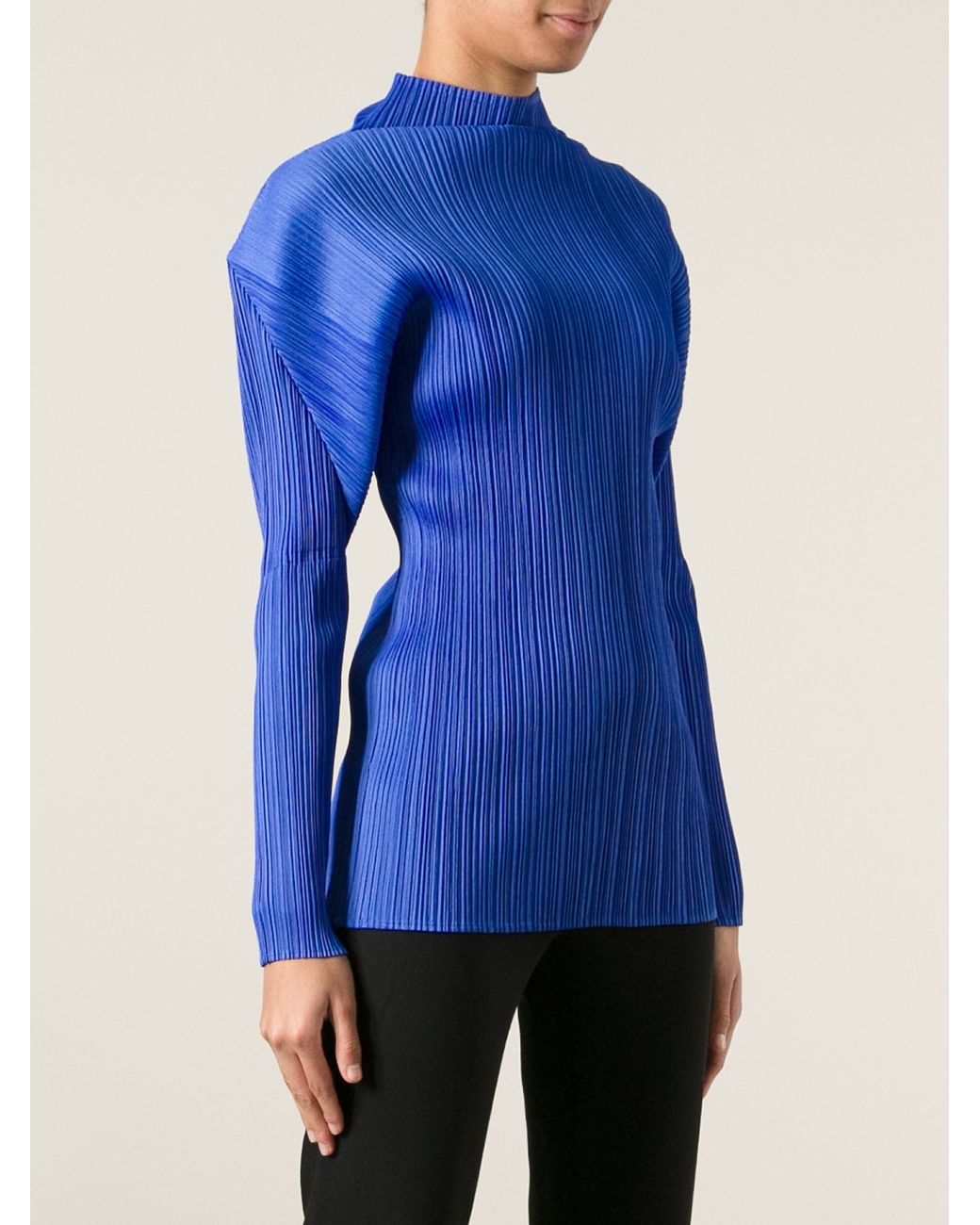 Pleats Please Issey Miyake Pleated Top in Blue | Lyst Pleats Please Issey Miyake Pleated Top in Blue | Lyst