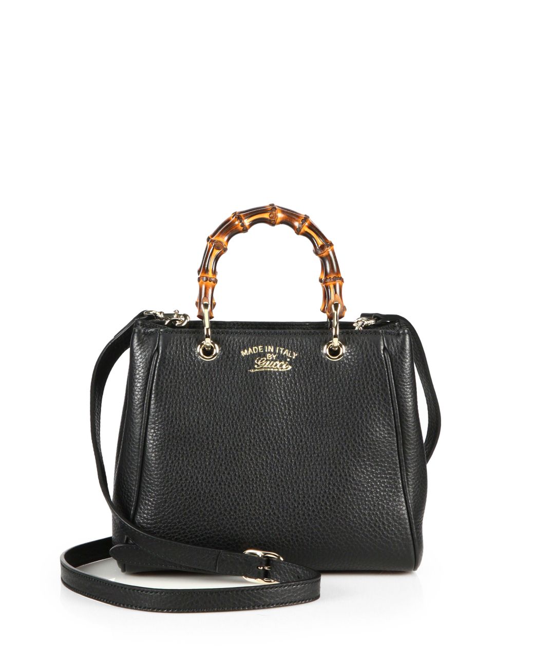 Gucci Bamboo Shopper Top Handle Bag in Black | Lyst