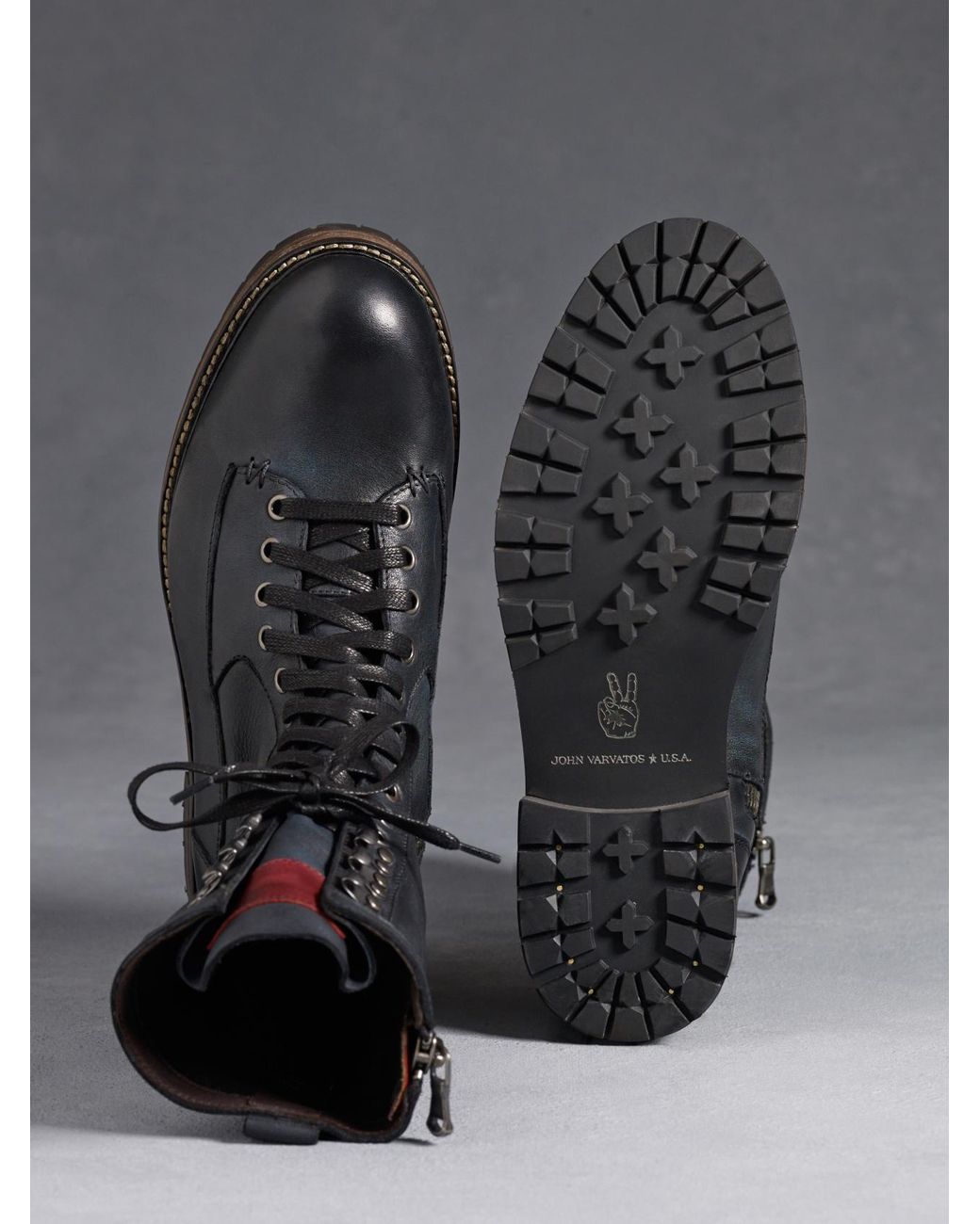John varvatos brooklyn lug lace boot top