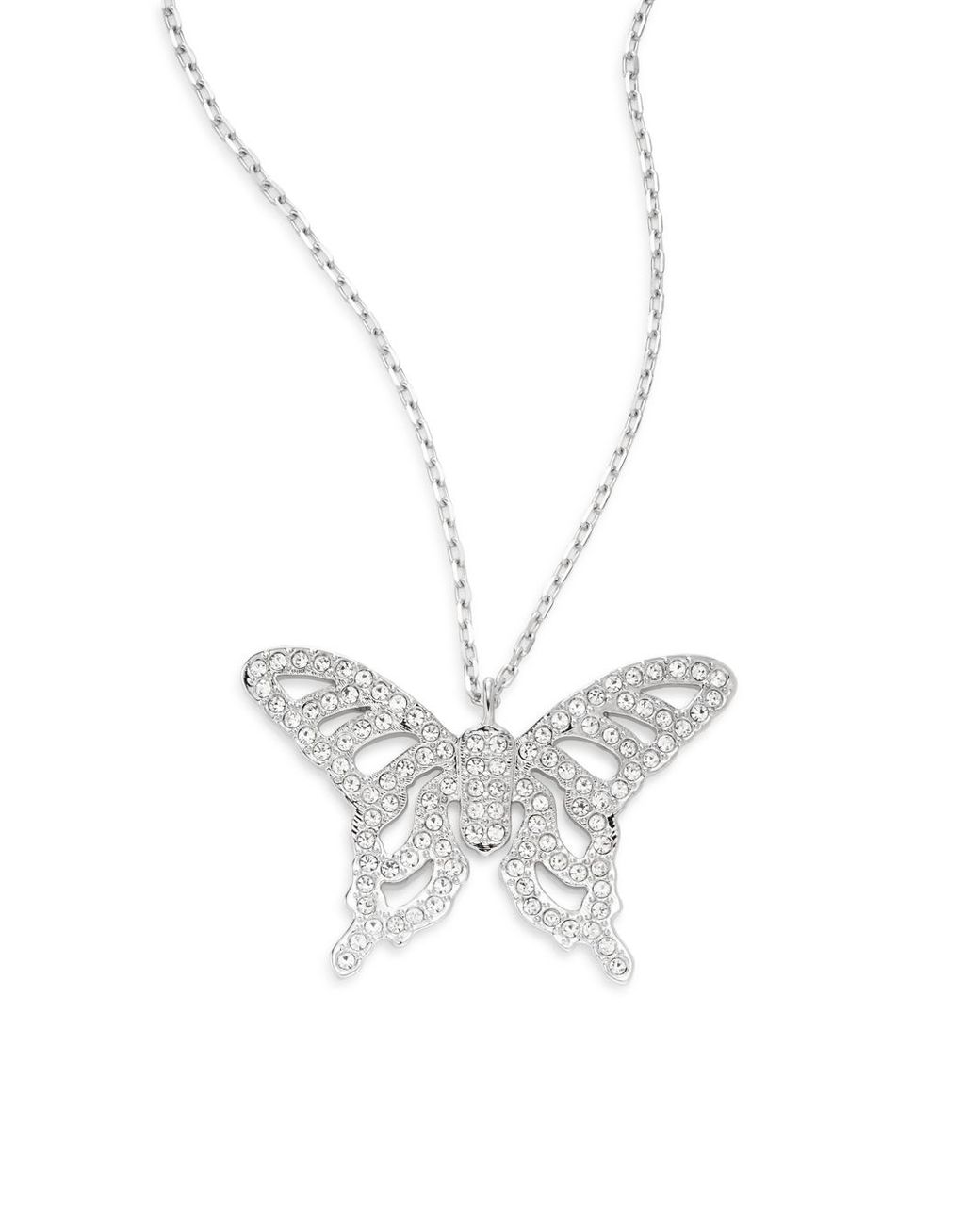 Sterling Crystal Butterfly Pendant with 18