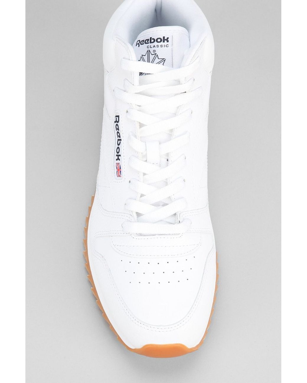 Reebok Classic Leather Midtop in White for Men | Lyst