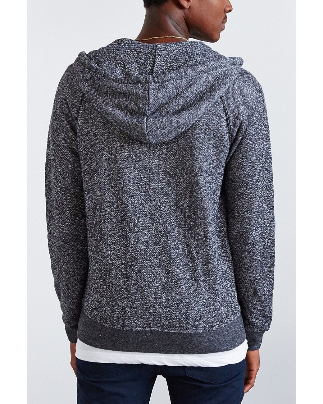 BDG Cotton Marled Zip Hoodie Sweatshirt 
