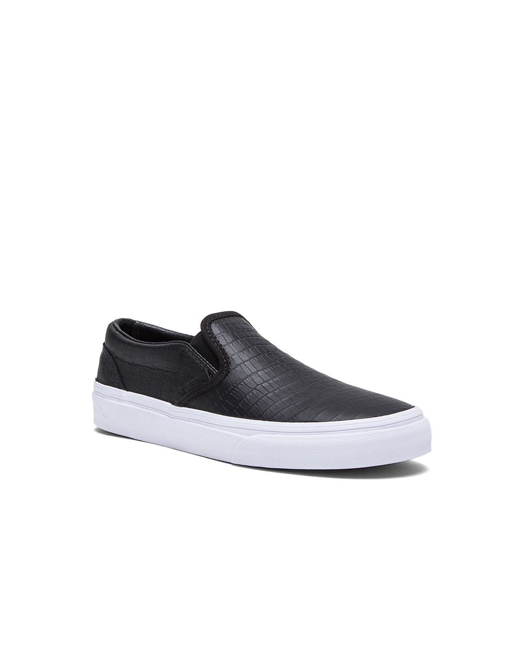 Vans Classic Croc Leather Slip On Sneaker in Black for Men | Lyst