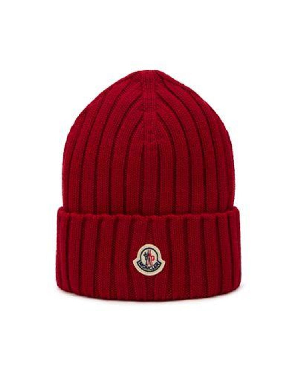 Moncler Red Mütze Mit Logo
