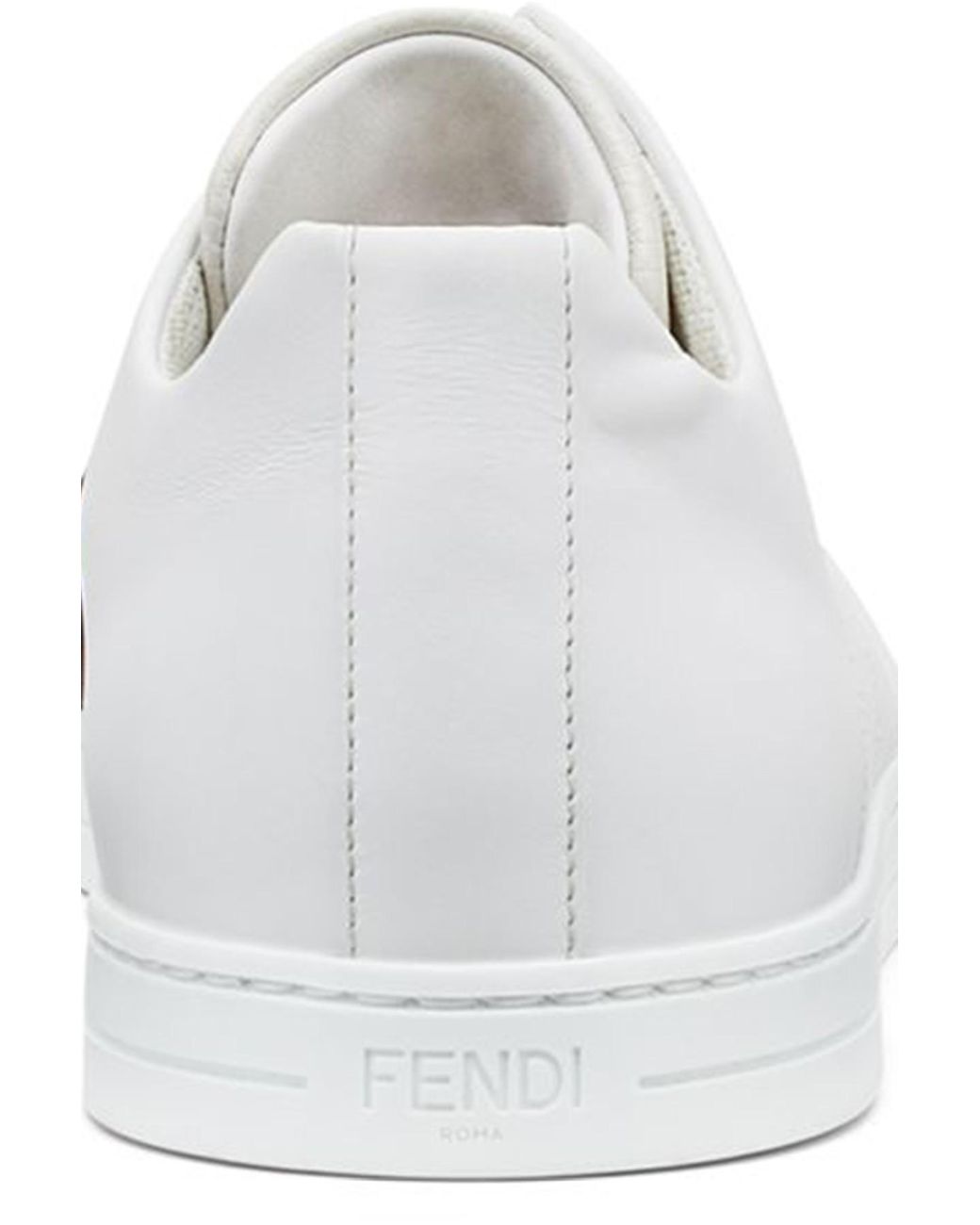 Fendi White Leather Slip-ons for Men | Lyst