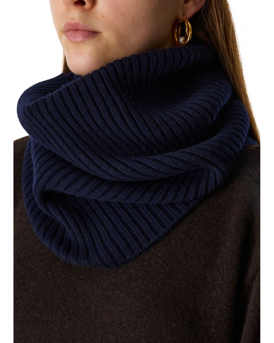 Bompard Blue Andréa Ribbed Cashmere Neck Warmer