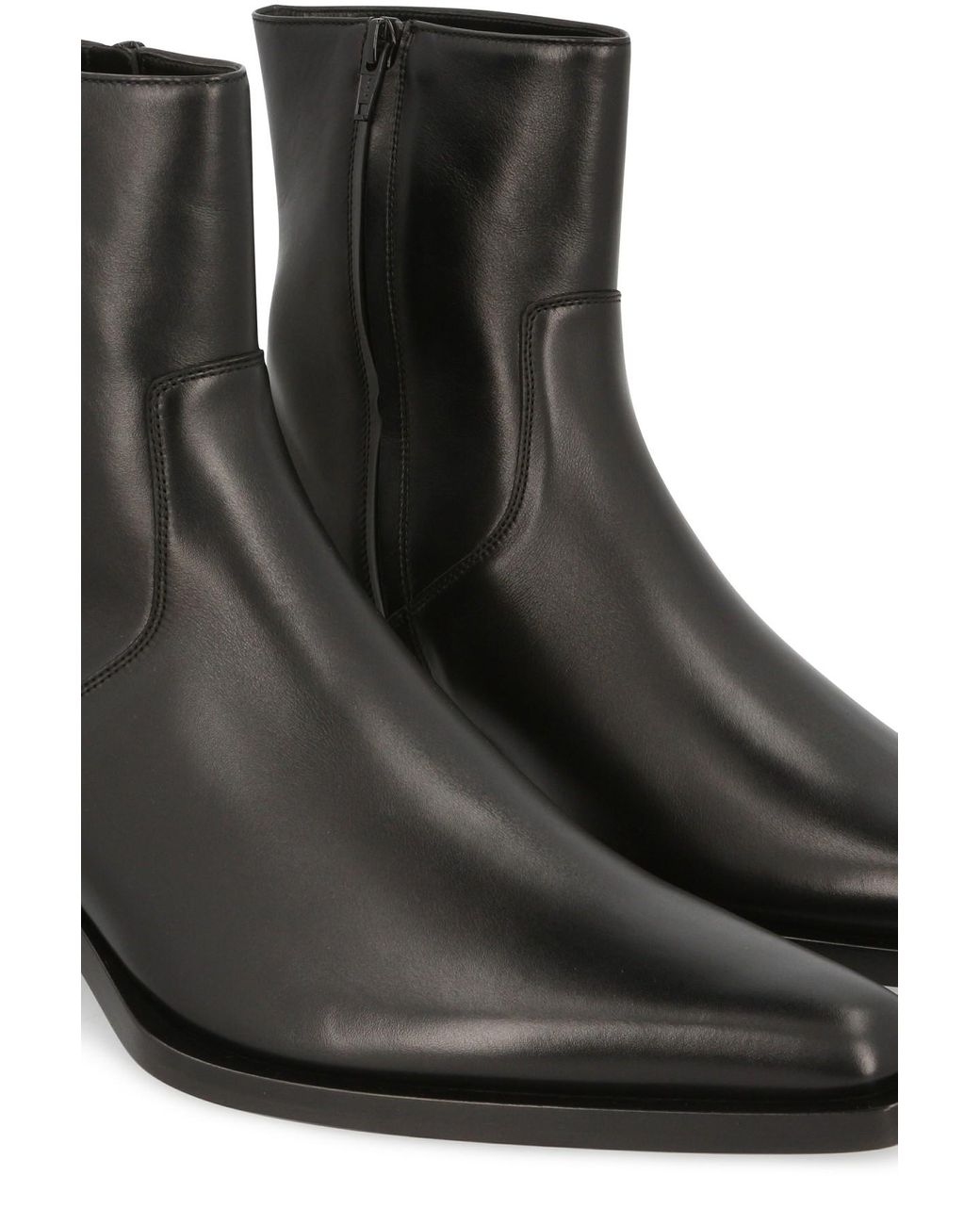 Balenciaga Tiaga Leather Ankle Boots - Black