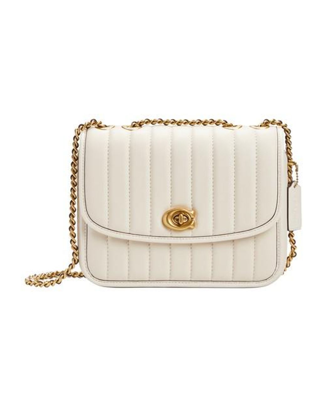 coach white quilted purse