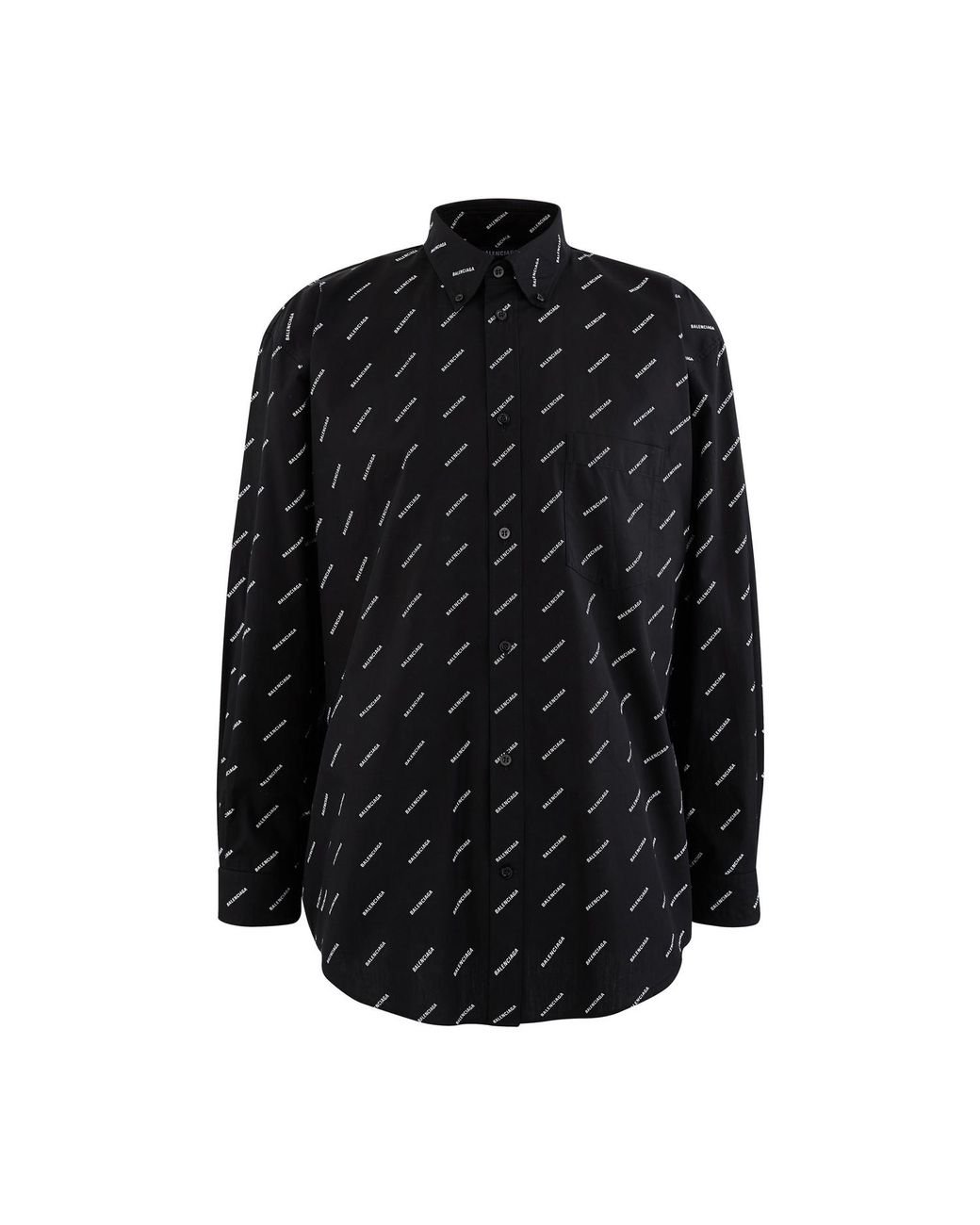 Balenciaga Allover Logo Shirt in Black for Men | Lyst