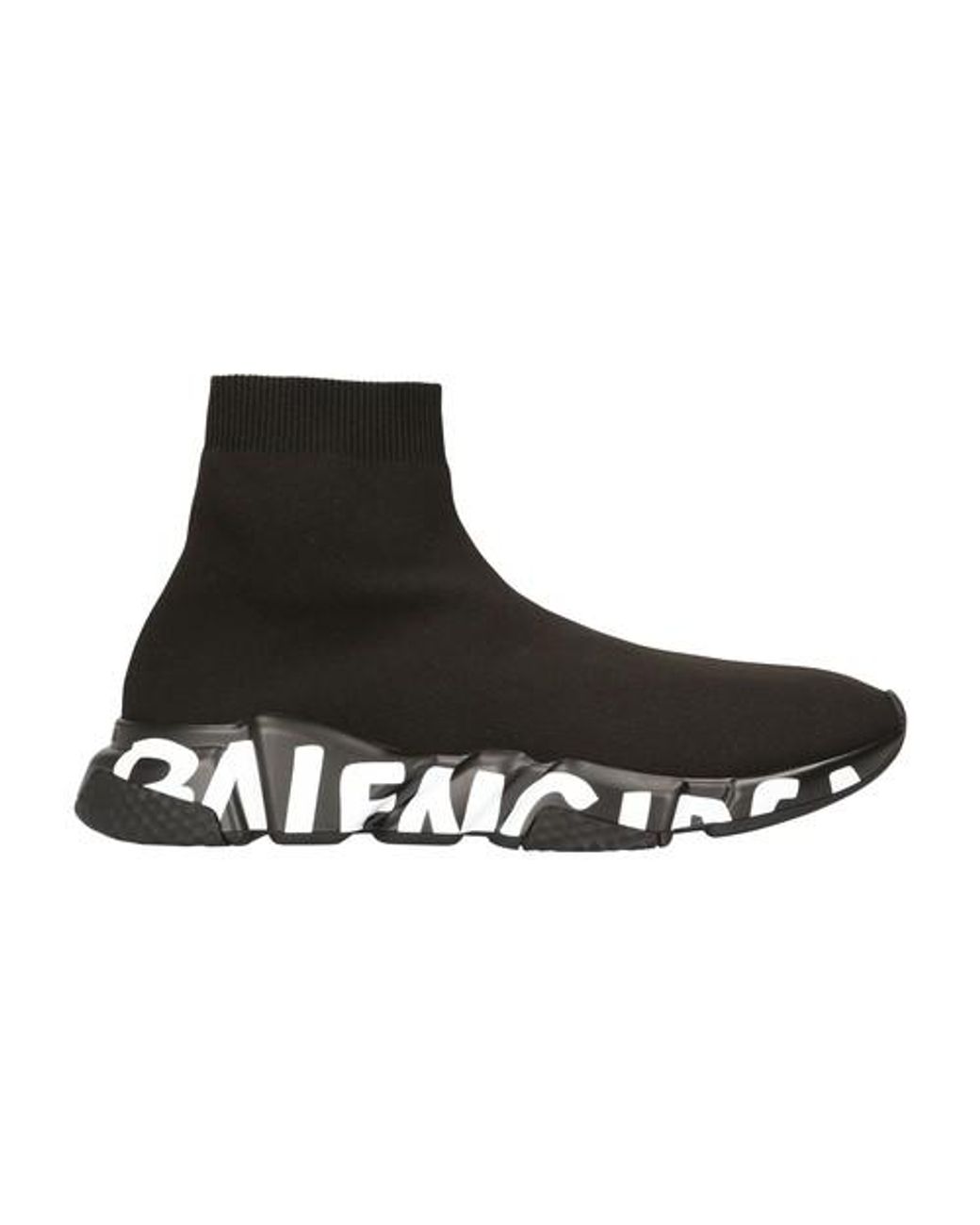 Balenciaga Speed Graffiti Sneaker in Black/White (Black) for Men - Lyst