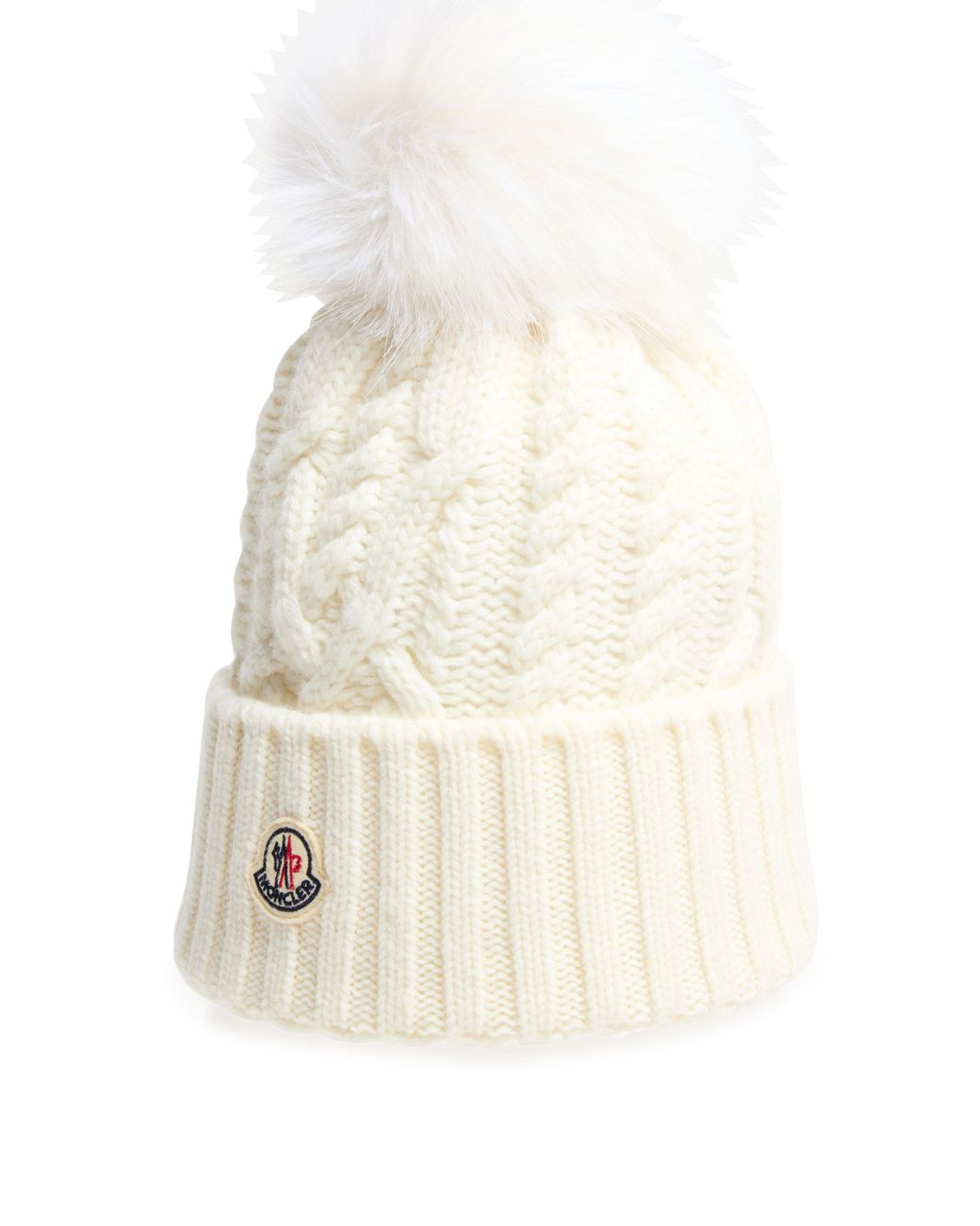 Moncler White Mütze Mit Logo