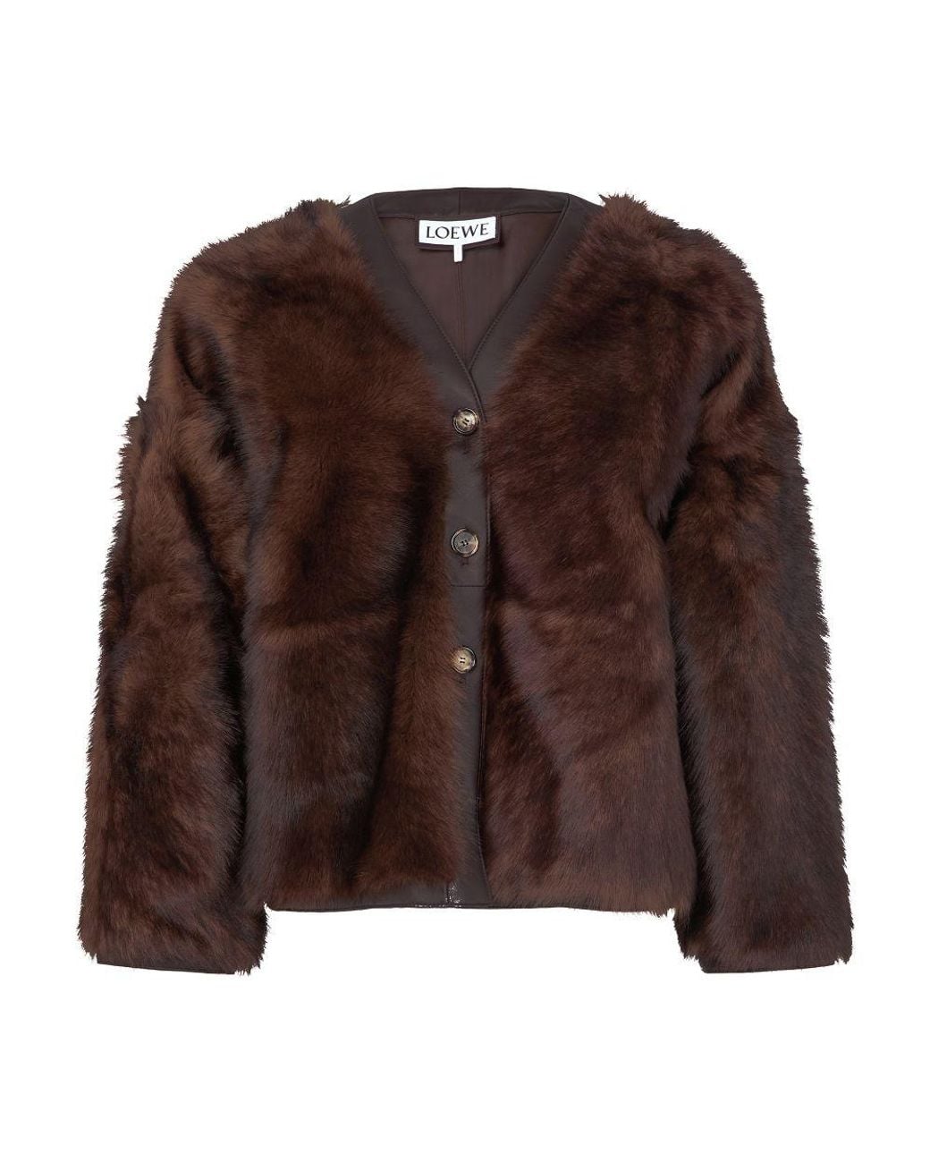 Loewe Brown Sheepskin Cardigan