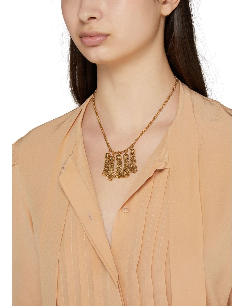 Collier Pompoms Chloé en coloris Metallic