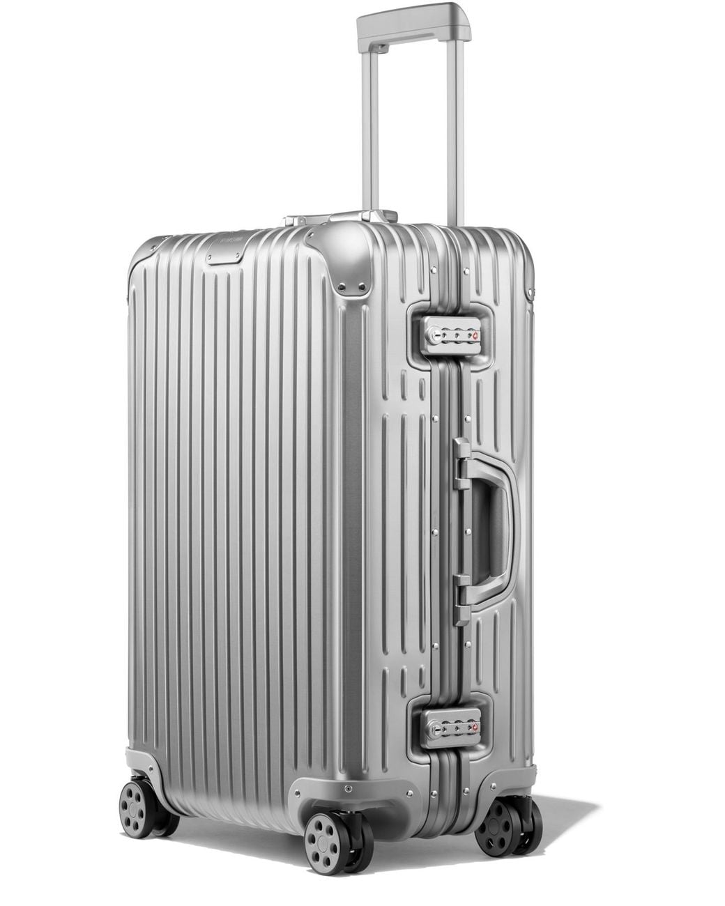 silver luggage