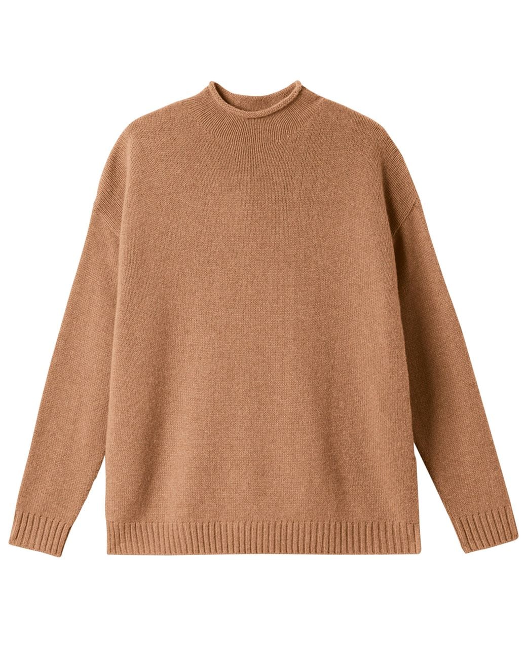 Bompard Brown Cashmere Sweater With Large High Neck