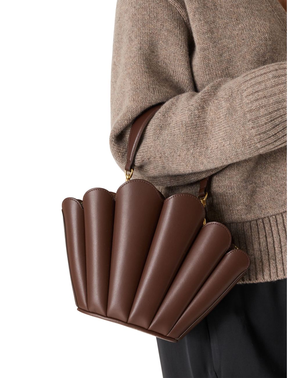 Mlouye Brown Seashell Crossbody Bag