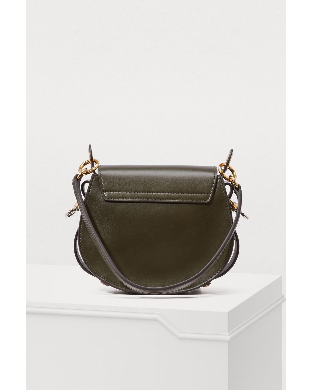Chloé Tess Small Leather & Suede Shoulder Bag in Black