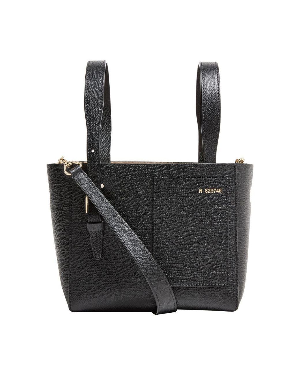 Valextra Black Mini Bucket Bag