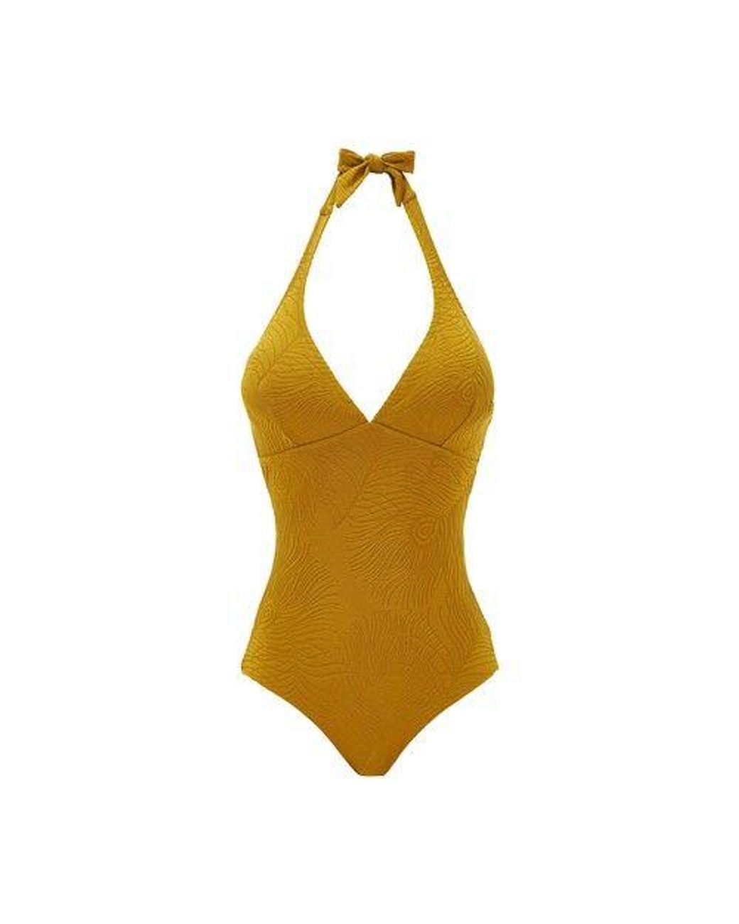 Vilebrequin Halter Onepiece Swimsuit in Yellow Lyst
