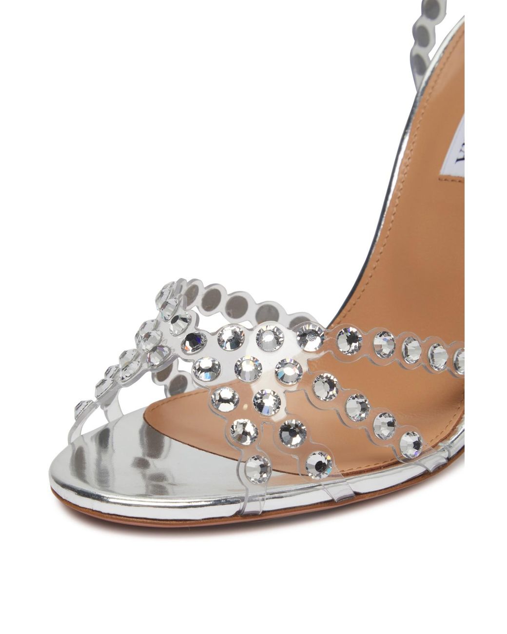 Aquazzura Tequila Plexi 105 Sandals In Metallic Lyst Uk