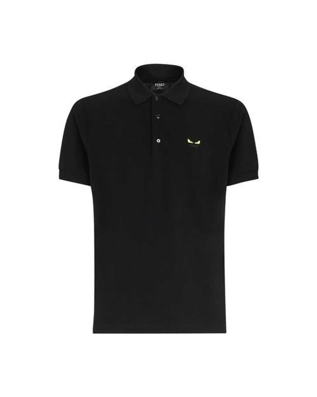 Fendi Cotton Polo Shirt in Black for 