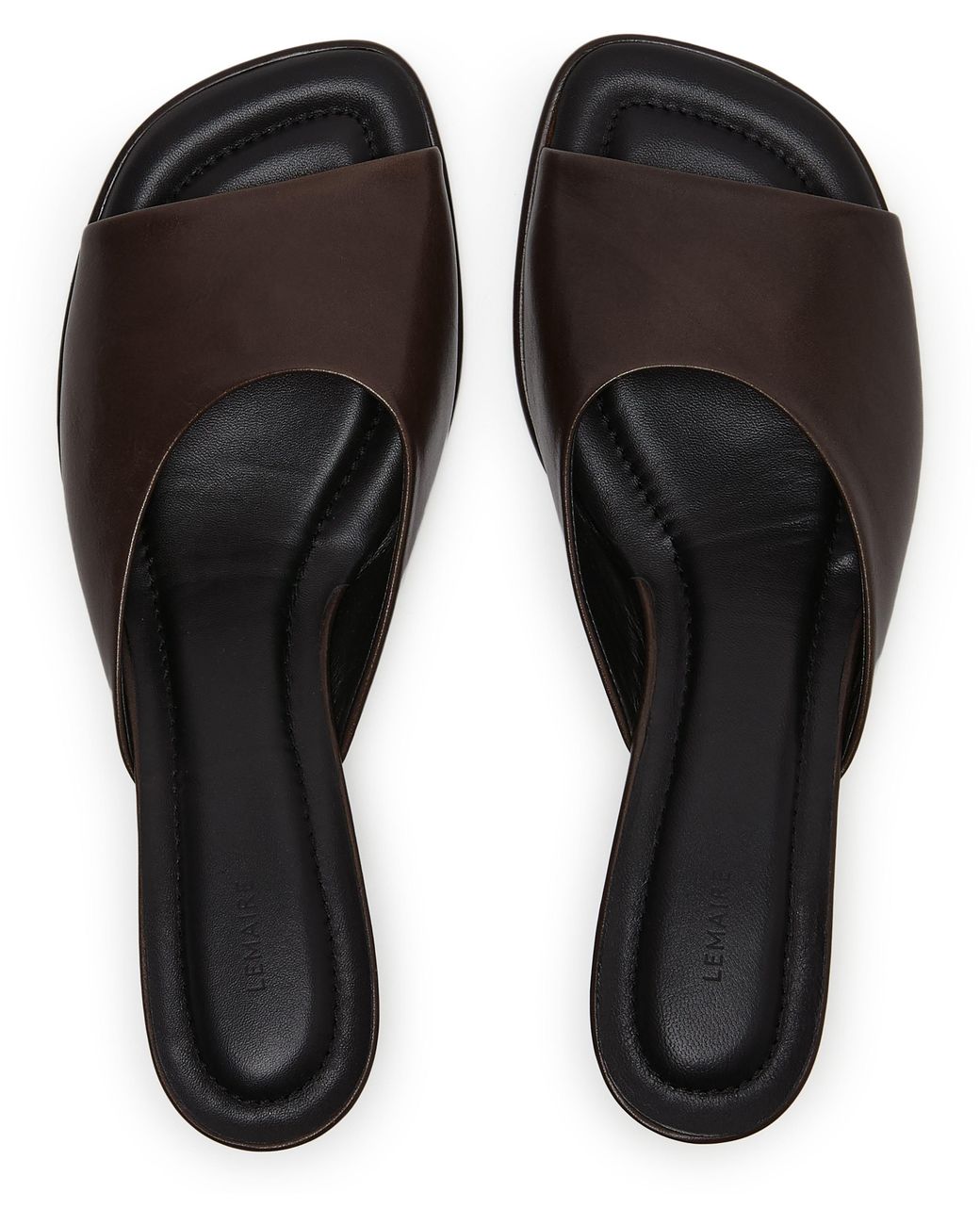 Lemaire Brown Square-Heeled 55 Mules