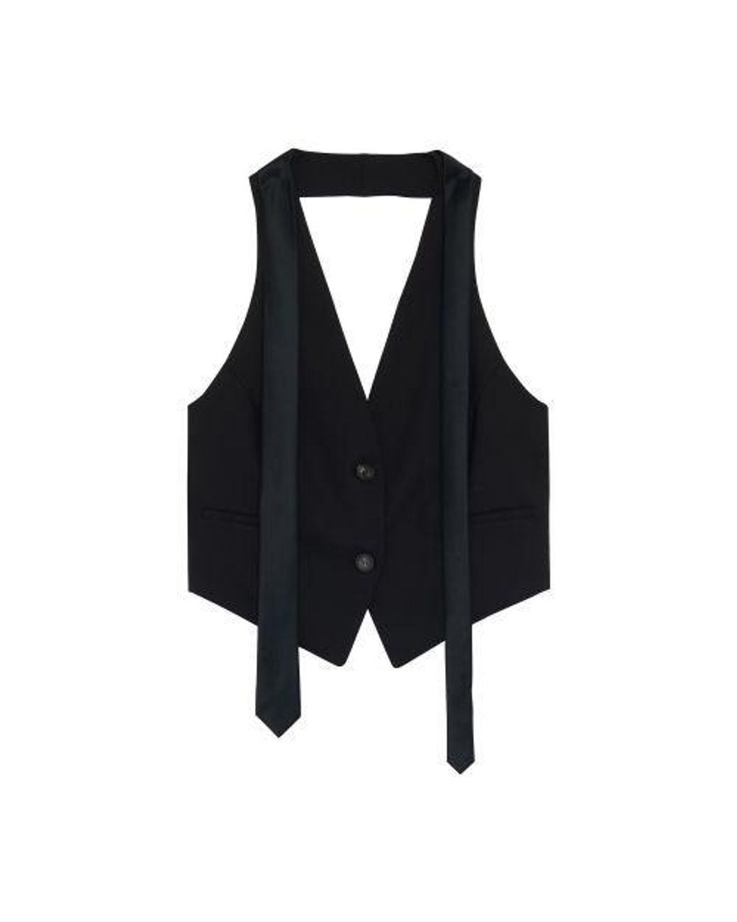 Tela Vest And Tie Set in Black Lyst