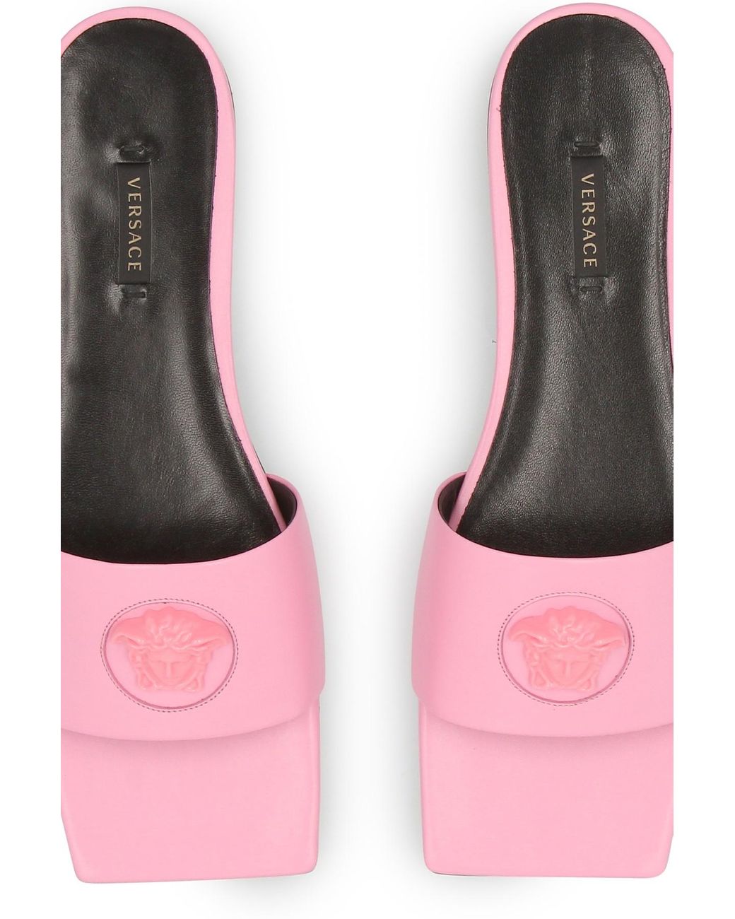 pink versace slides