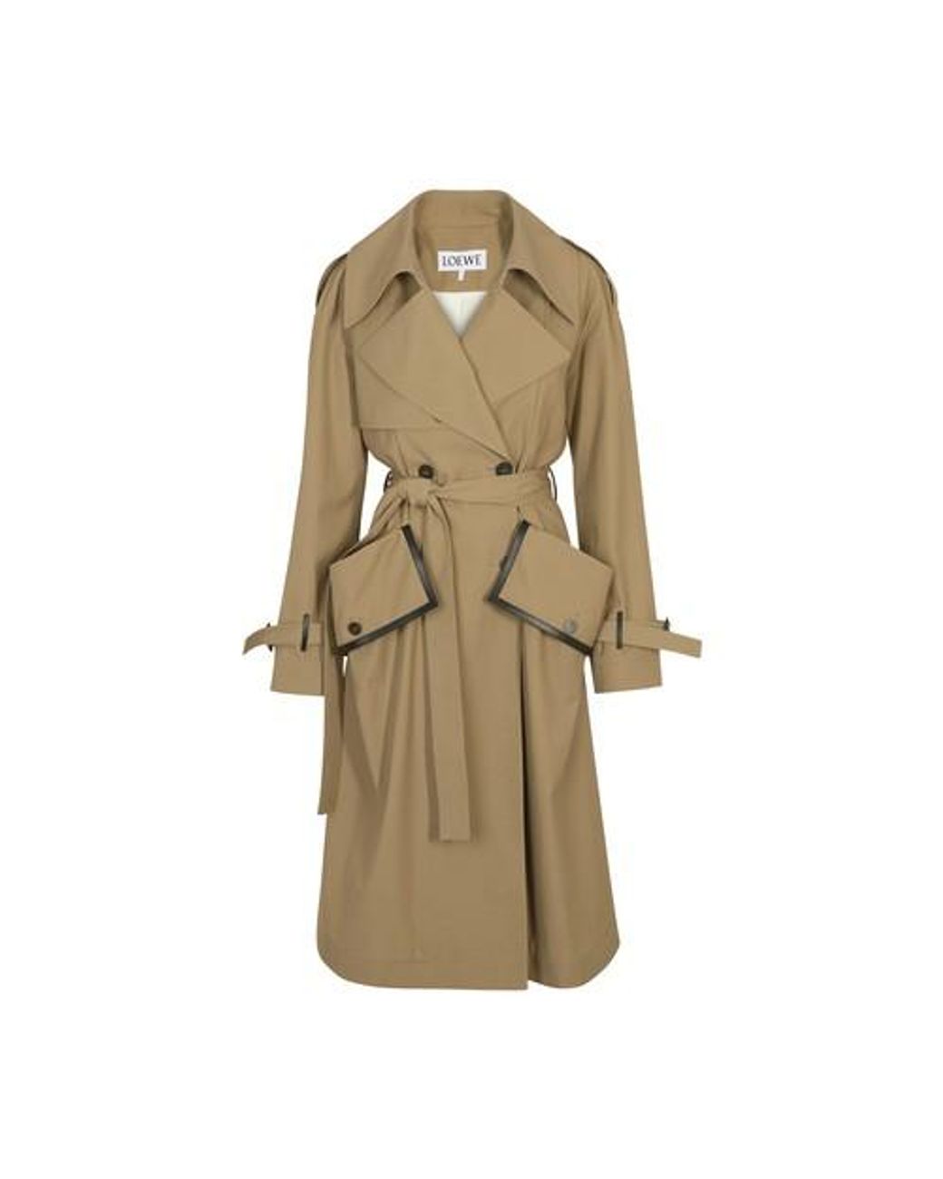 Loewe Flap Pocket Trench Coat in Camel (Natural) - Lyst