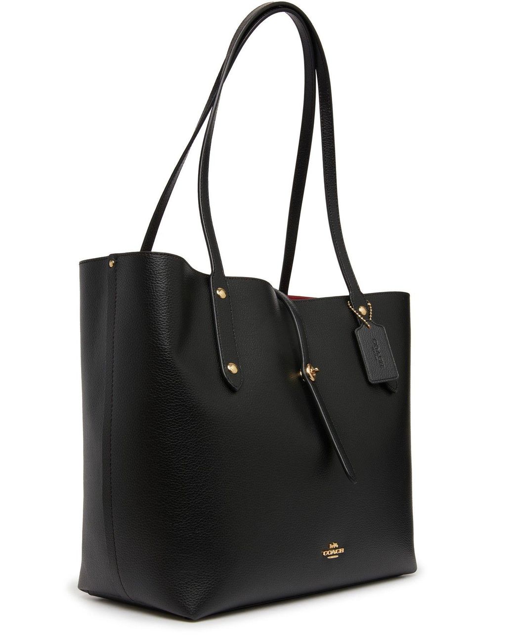 Market tote in polished pebble leather sale