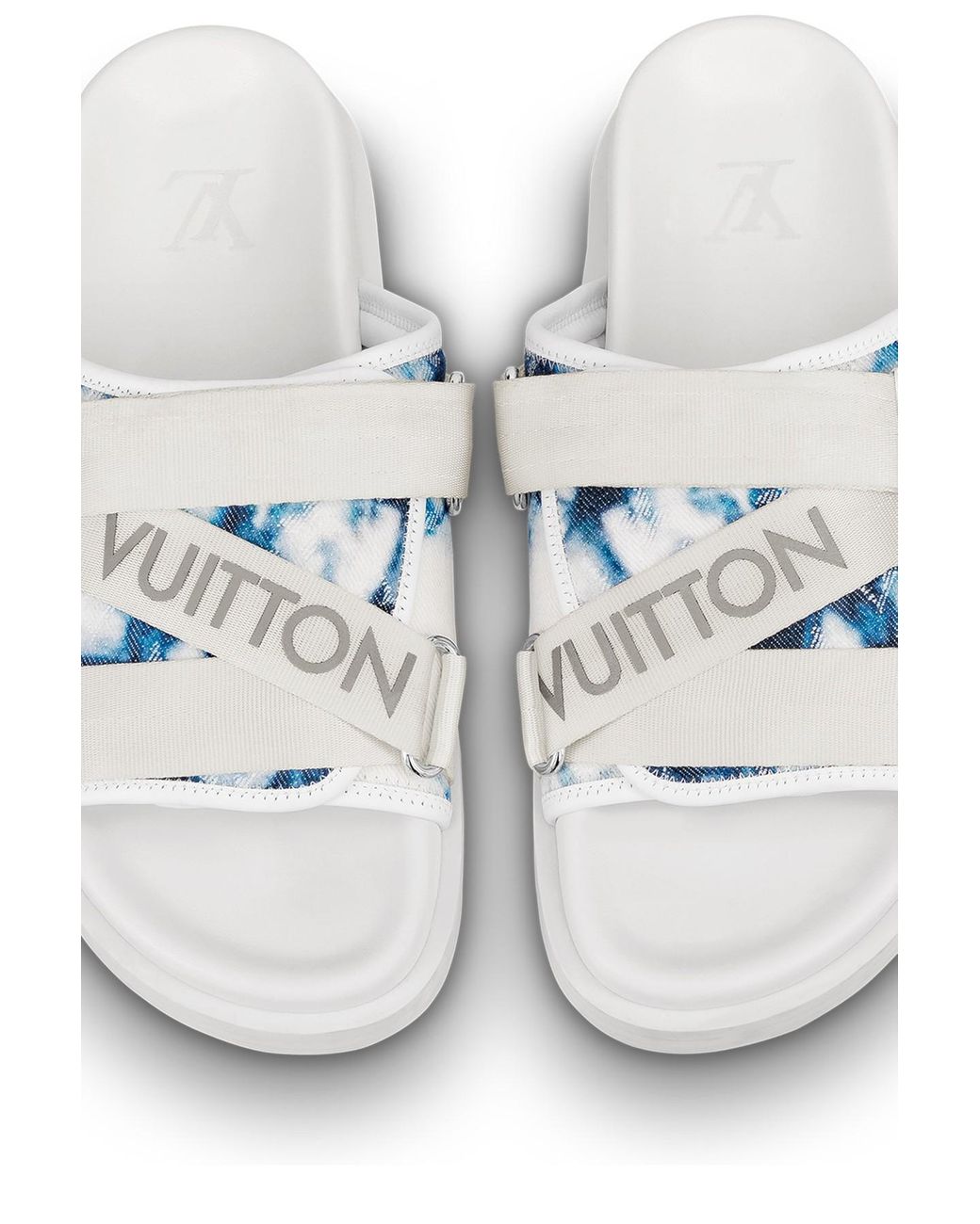 LOUIS VUITTON Mule Sandals Honolulu White Monogram Leather UK 6