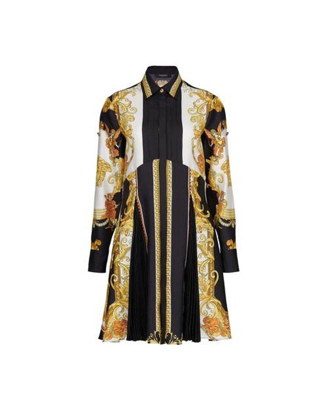 Versace Silk Medusa Renaissance Shirt Dress | Lyst