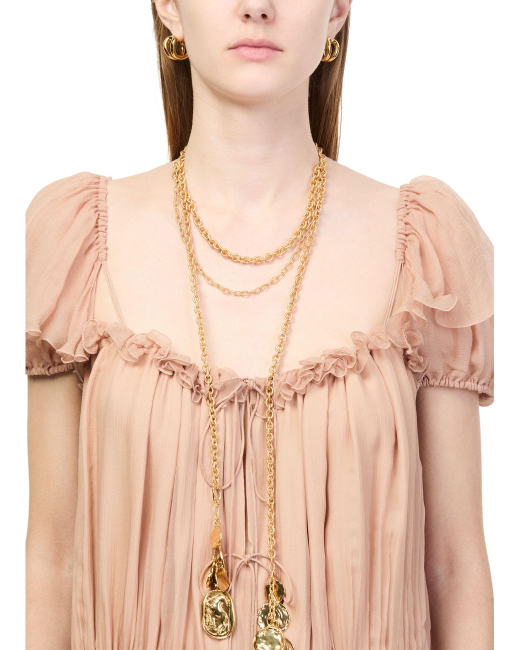Collier Medals Chloé en coloris Metallic