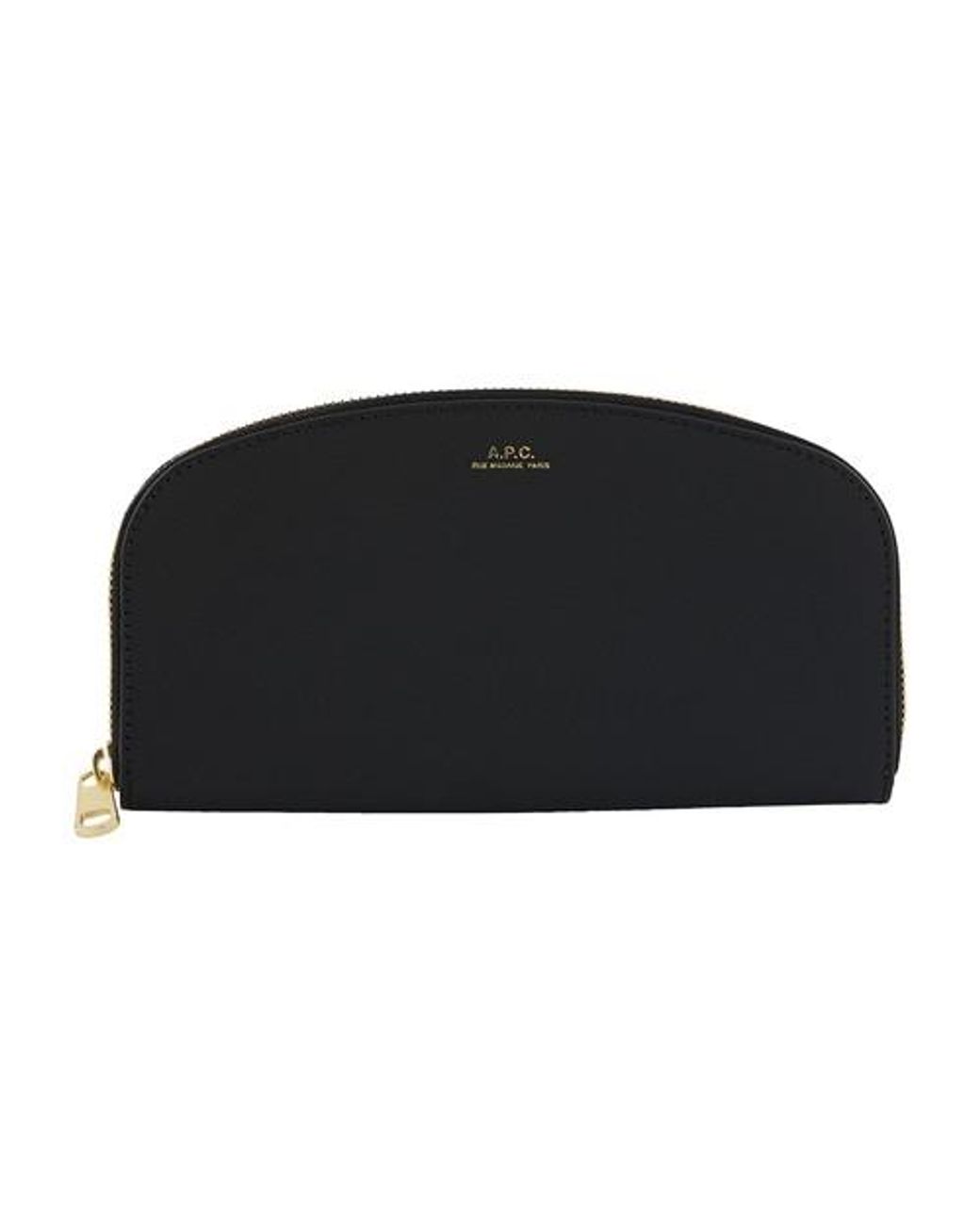 A.P.C. Half-moon Leather Wallet in Black | Lyst