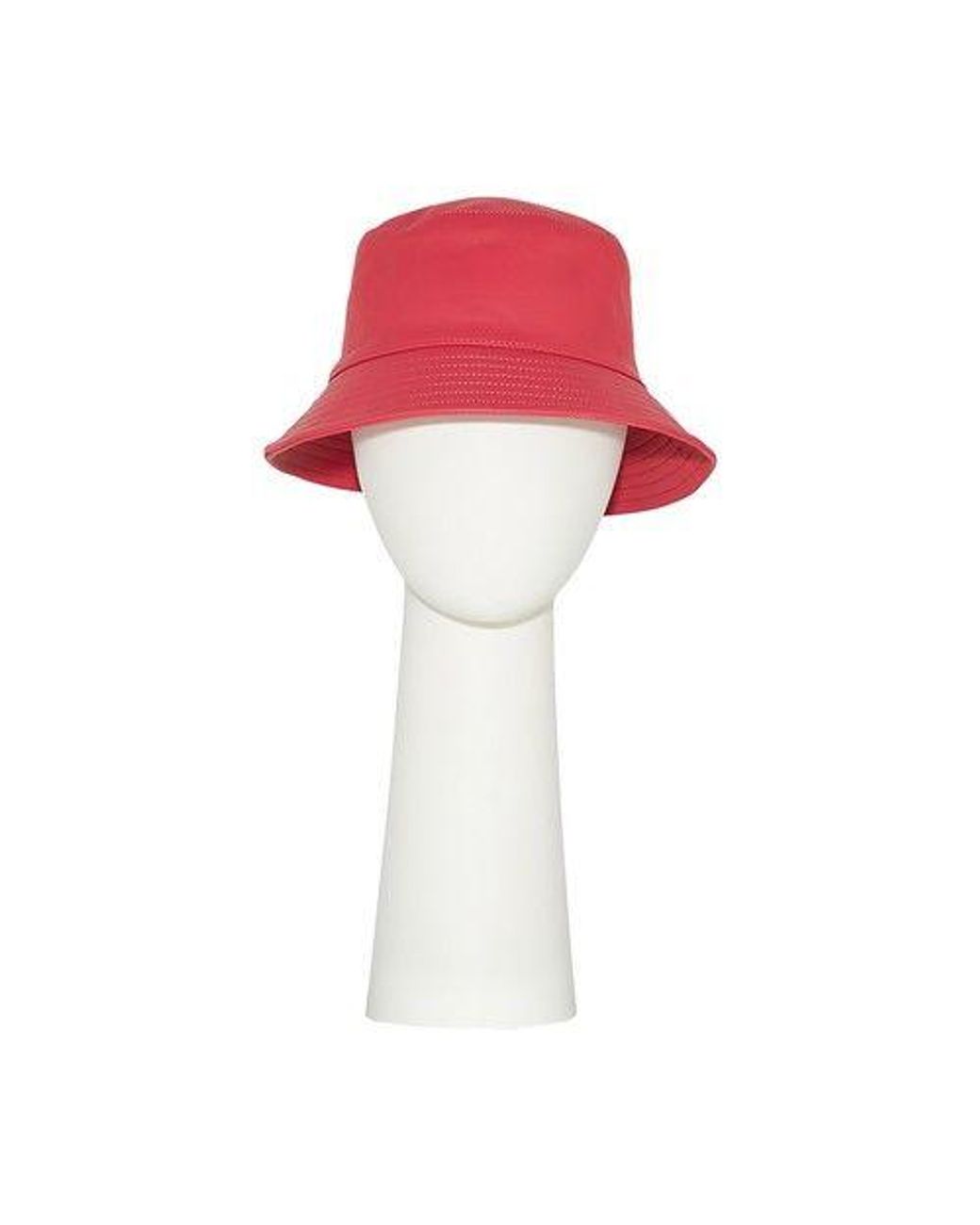 Yves Salomon Leather Bucket Hat in Red | Lyst