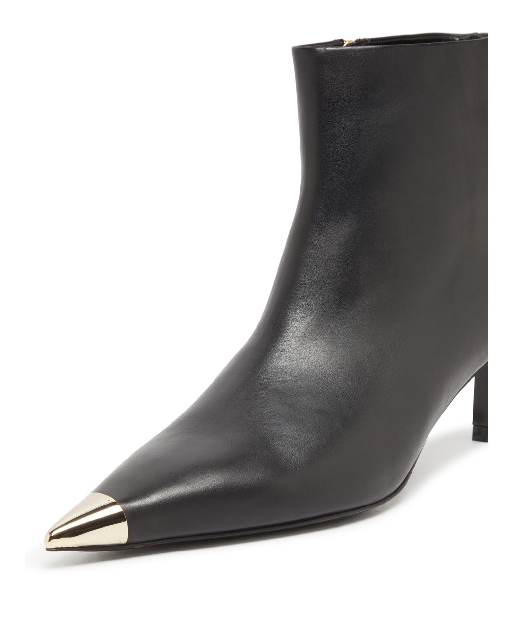 Anine Bing Nina Heeled Ankle Boots Whith Metal Toe Cap in Black Lyst