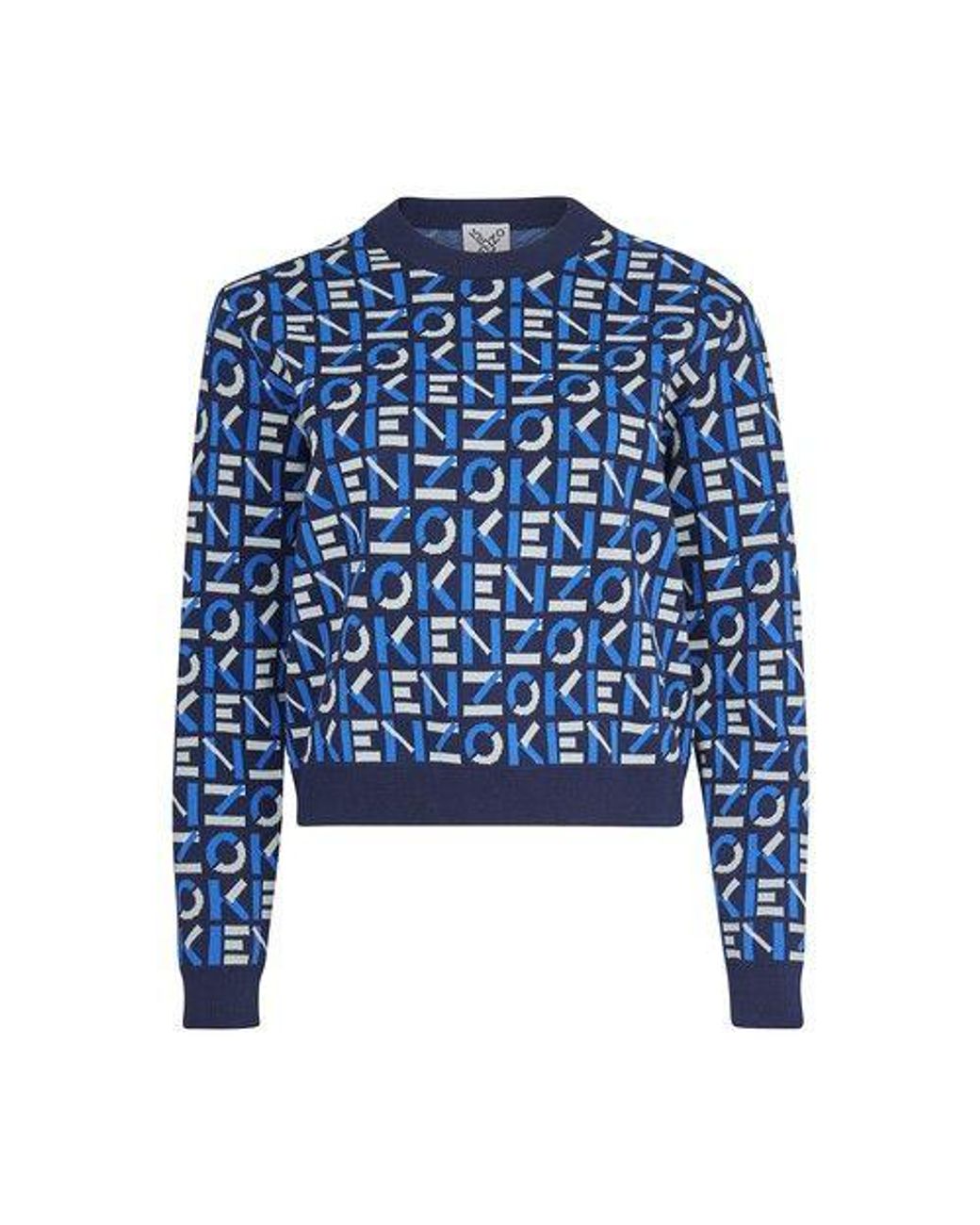 KENZO Monogram Jumper in Blue | Lyst